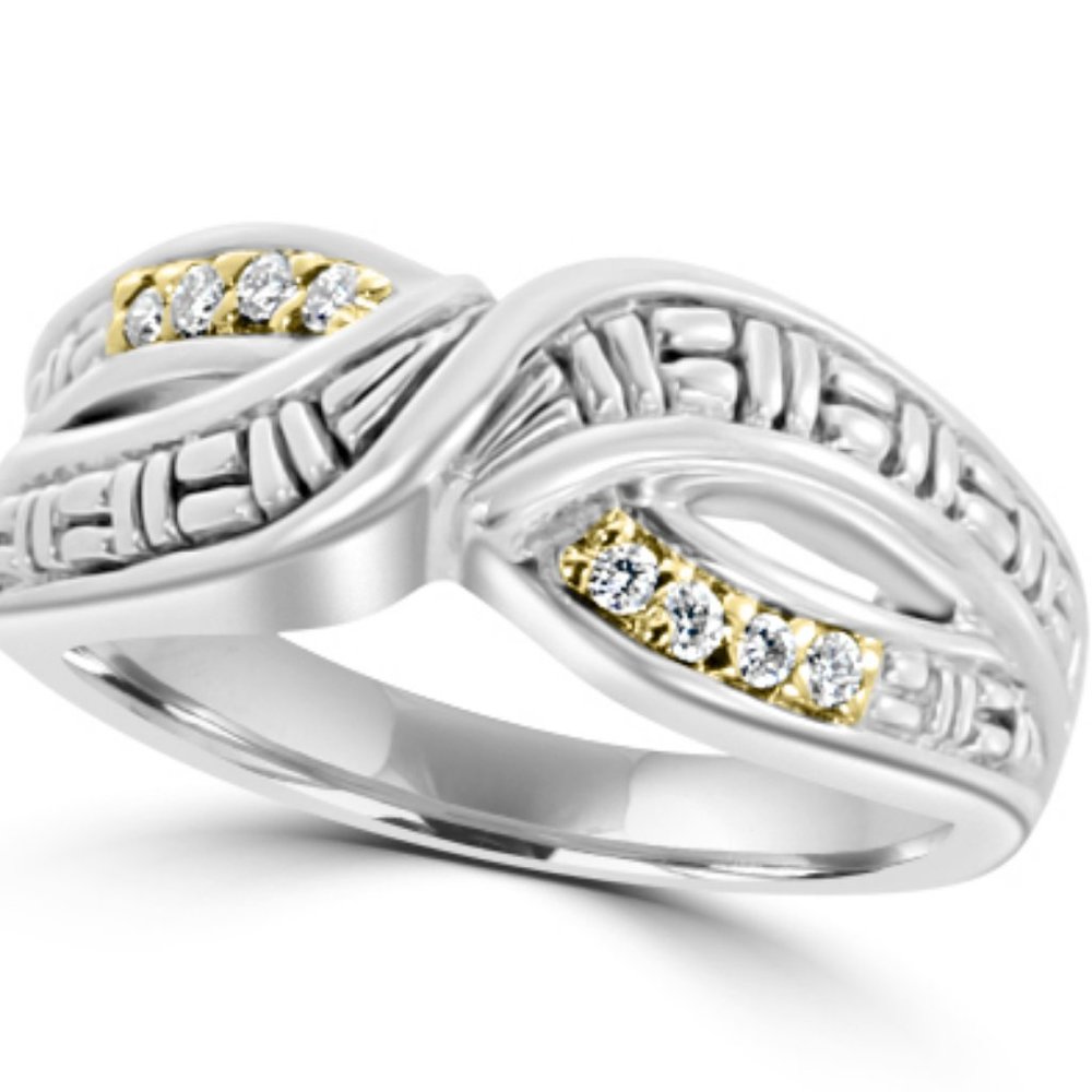Philip Andre 18K Gold & Sterling  Diamond Ring - Picture 2 of 7